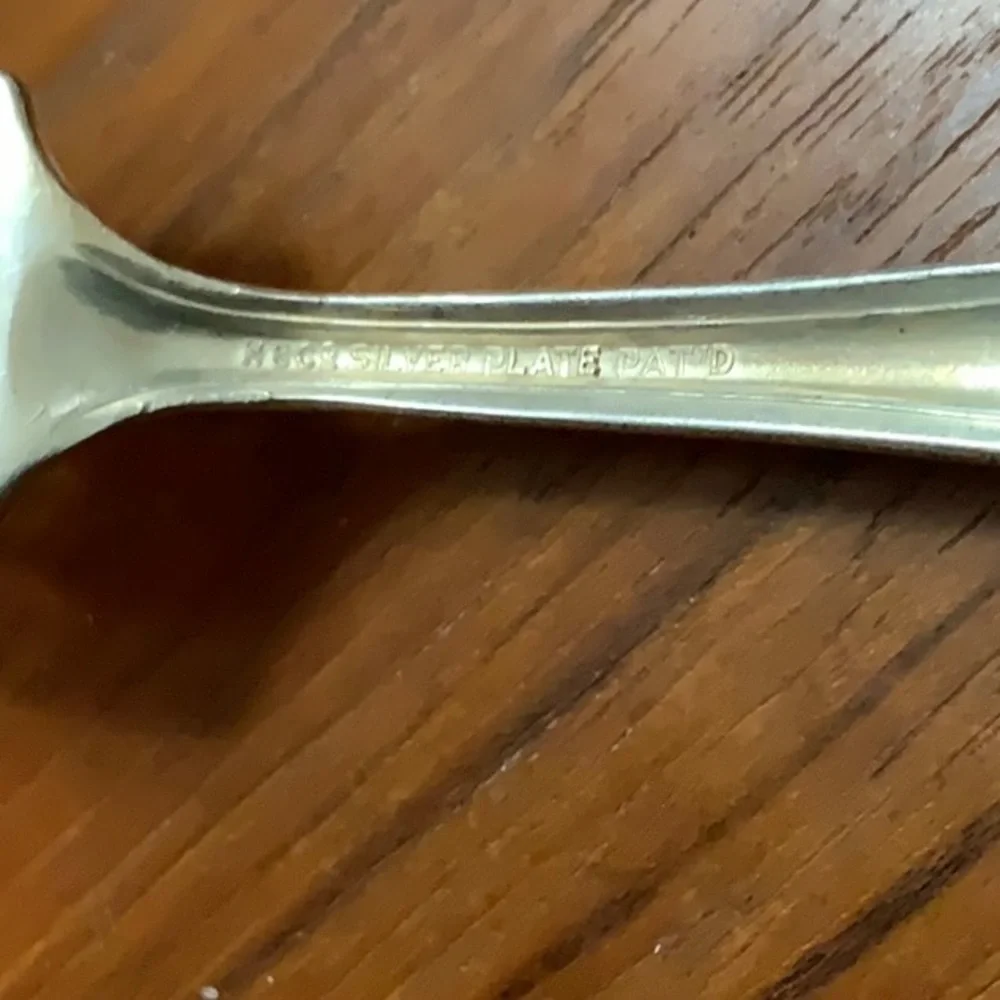 HBC9 Pat’d Set of Six Silver Plate Dessert Forks Vintage